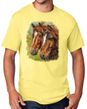Horse Couple Equestrian Adult T-shirt - Yellow