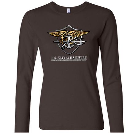 U.S. Navy Seal Shirt Devgru Ladies Long Sleeve Tee T-Shirt