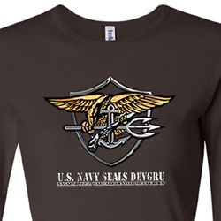 U.S. Navy Seal Shirt Devgru Ladies Long Sleeve Tee T-Shirt