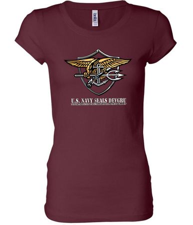U.S. Navy Seal Shirt Devgru Ladies Longer Length Tee T-Shirt