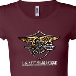 U.S. Navy Seal Shirt Devgru Ladies Longer Length Tee T-Shirt