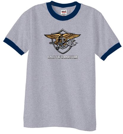 U.S. Navy Seal Shirt Devgru Mens Ringer Tee T-Shirt