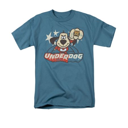 Underdog Shirt Flying Logo Adult Slate Tee T-Shirt