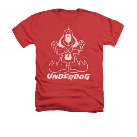 Underdog Shirt Outline Under Adult Heather Red Tee T-Shirt