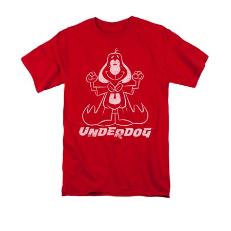 Underdog Shirt Outline Under Adult Red Tee T-Shirt