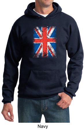 Union Jack Hoodie British UK Flag Big Print Adult Hoody