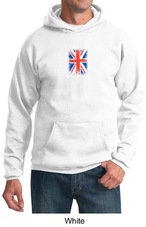 Union Jack Hoodie British UK Flag Small Print Adult Hoody
