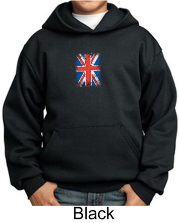 Union Jack Hoodie British UK Flag Small Print Youth Hoody