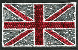 Union Jack Iron-On Patch with Crushed Crystals