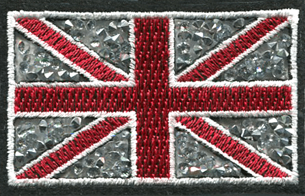 Union Jack Iron-On Patch with Crushed Crystals