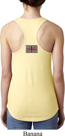 Union Jack Patch Back Print Ladies Ideal Tank Top
