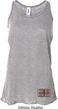 Union Jack Patch Bottom Print Ladies Flowy Racerback Tanktop