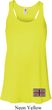 Union Jack Patch Bottom Print Ladies Flowy Racerback Tanktop