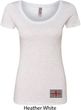 Union Jack Patch Bottom Print Ladies Scoop Neck Shirt