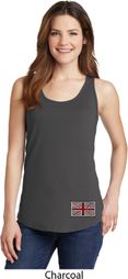 Union Jack Patch Bottom Print Ladies Tank Top