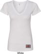 Union Jack Patch Bottom Print Ladies V-Neck Shirt