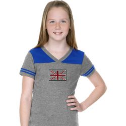 Union Jack Patch Middle Print Girls Football Shirt