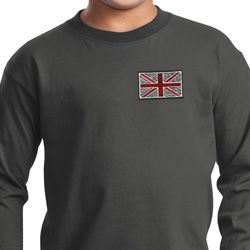 Union Jack Patch Pocket Print Kids Long Sleeve Shirt