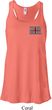Union Jack Patch Pocket Print Ladies Flowy Racerback Tanktop