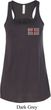 Union Jack Patch Pocket Print Ladies Flowy Racerback Tanktop