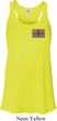 Union Jack Patch Pocket Print Ladies Flowy Racerback Tanktop