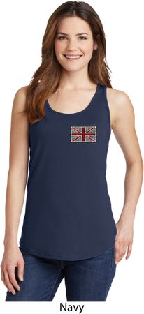 Union Jack Patch Pocket Print Ladies Tank Top