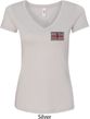 Union Jack Patch Pocket Print Ladies V-Neck Shirt