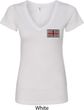 Union Jack Patch Pocket Print Ladies V-Neck Shirt