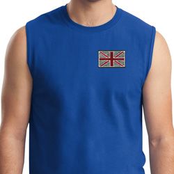 Union Jack Patch Pocket Print Mens Muscle Shirt