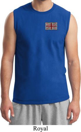 Union Jack Patch Pocket Print Mens Muscle Shirt