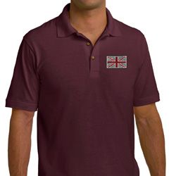 Union Jack Patch Pocket Print Mens Pique Polo Shirt