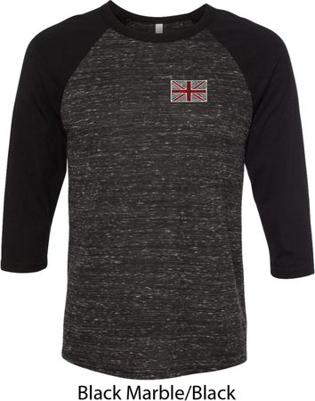 Union Jack Patch Pocket Print Mens Raglan Shirt