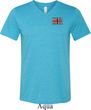 Union Jack Patch Pocket Print Mens Tri Blend V-neck Shirt