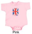 Union Jack Romper British UK Flag Small Print Infant Baby Creeper