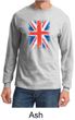 Union Jack Shirt British UK Flag Big Print Adult Long Sleeve Shirt
