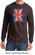 Union Jack Shirt British UK Flag Big Print Adult Long Sleeve Shirt
