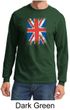 Union Jack Shirt British UK Flag Big Print Adult Long Sleeve Shirt