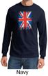Union Jack Shirt British UK Flag Big Print Adult Long Sleeve Shirt