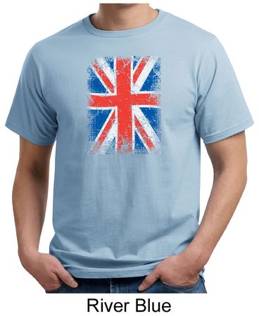 Union Jack Shirt British UK Flag Big Print Adult Organic T-shirt