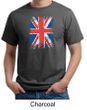 Union Jack Shirt British UK Flag Big Print Adult Organic T-shirt