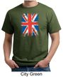 Union Jack Shirt British UK Flag Big Print Adult Organic T-shirt