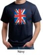 Union Jack Shirt British UK Flag Big Print Adult Organic T-shirt