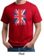 Union Jack Shirt British UK Flag Big Print Adult Organic T-shirt