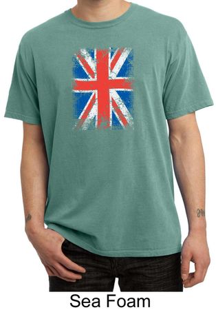 Union Jack Shirt British UK Flag Big Print Adult Pigment Dyed T-shirt