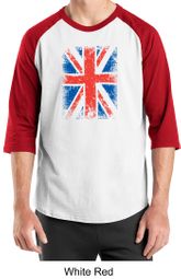 Union Jack Shirt British UK Flag Big Print Adult Raglan Shirt
