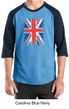 Union Jack Shirt British UK Flag Big Print Adult Raglan Shirt