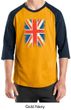 Union Jack Shirt British UK Flag Big Print Adult Raglan Shirt