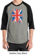 Union Jack Shirt British UK Flag Big Print Adult Raglan Shirt