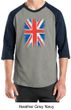 Union Jack Shirt British UK Flag Big Print Adult Raglan Shirt