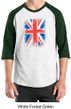 Union Jack Shirt British UK Flag Big Print Adult Raglan Shirt